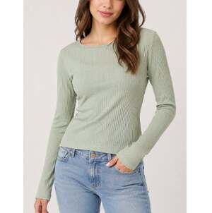 New Lush Nordstrom Women's Green Crew Neck Long Sleeves Top Size Extra Large